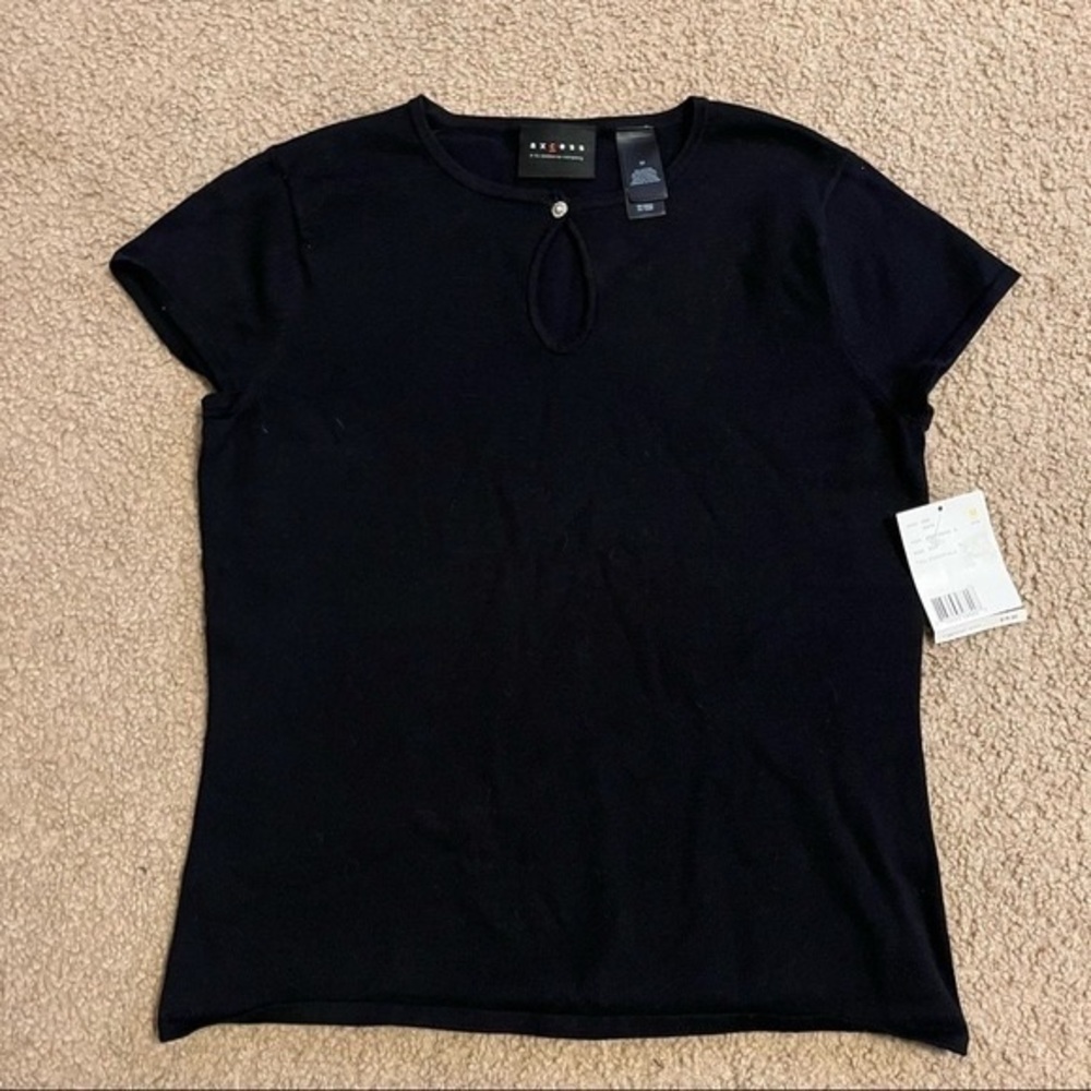 Essentials Black Short Sleeve Women's Top